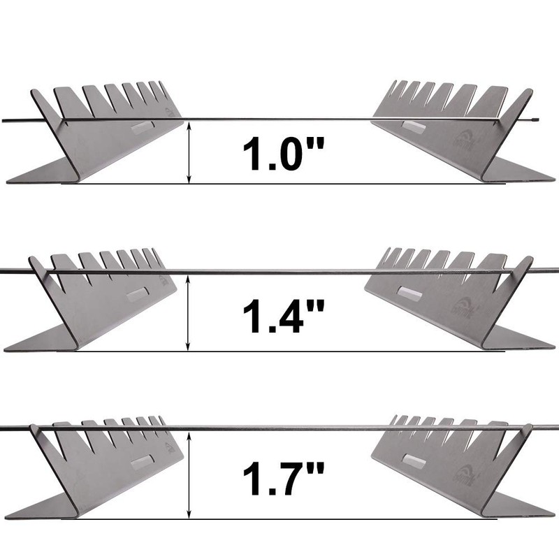 GOUTIME Stainless Steel Shish Kabob Skewer Rack with Storage Bag,