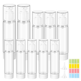 NZZVNZ Pack of 10 Empty Airless Pump Dispenser, 30 ml/50 ml/100 ml Cream Dispenser Pump Bottle, Transparent Vacuum Travel Bottles for Filling, Travel Dispenser Bottle for Travel, Home Use