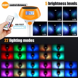 Upgraded Solar-Powered Digital Pool Thermometer Floating Pool Lights with Backlit LCD Easy to Read, Remote Control Dynamic Light Show, Large Solar Panel Waterproof Water Thermometers for Hot Tub