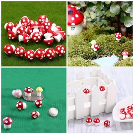 ORFOFE Micro Landscape Decorations 40pcs Mini Mushrooms Ornaments Resin Mushroom Toys for Home Party Holiday Decorations