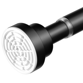 AIZESI Black Spring Tension Rod No Drilling 28-48Inch,Tension Curtain Rod Non-Slip,Bathroom Spring Curtain Rod Non-Rust,Adjusatable Tension Rod For Windows Durable Adjustable Tension Rod