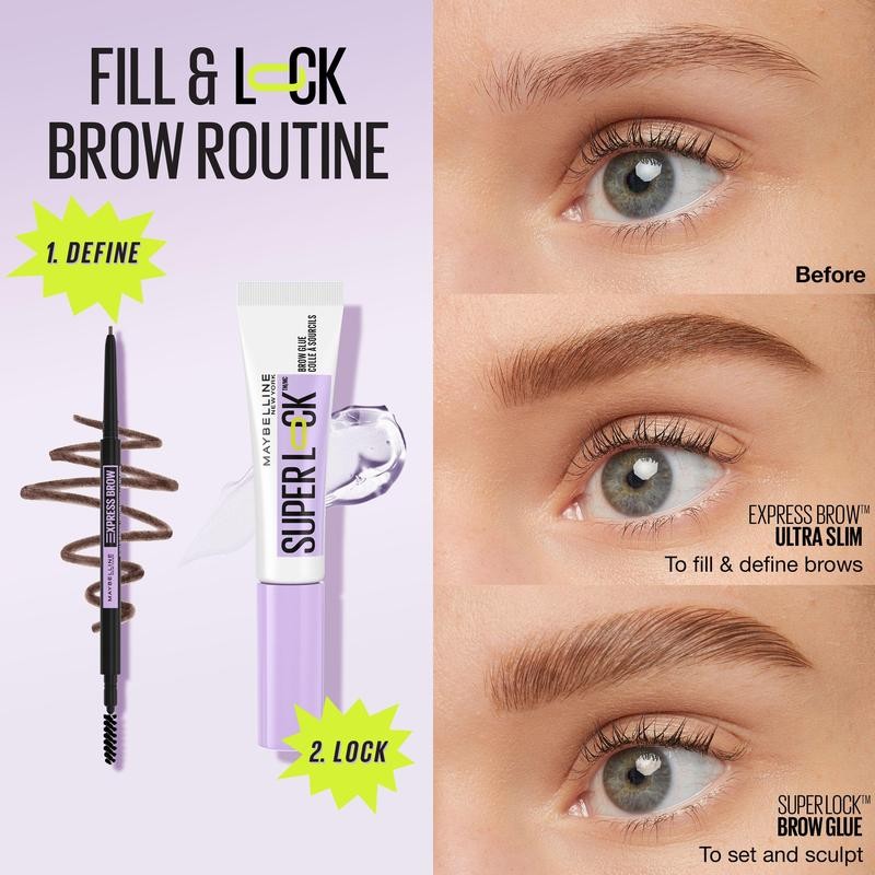 Maybelline Super Lock Brow Glue Eyebrow Gel, Lightweight Brow Gel