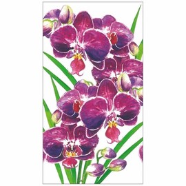 Orchid Guest Towels, 30 Count, 3-Ply Buffet Napkins, Purple Floral Design