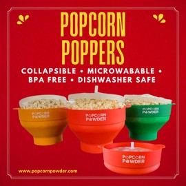 Popcorn Powder's Collapsible Microwave Popcorn Popper (Yellow)