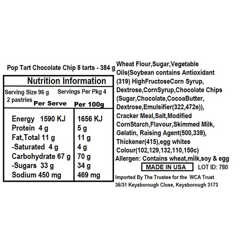 Kellogg's Pop Tarts (Chocolate Chip, 384)
