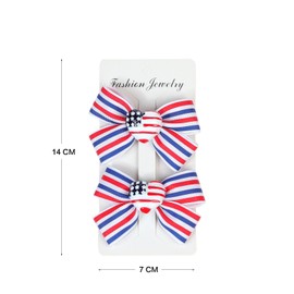Koolgil 4Th of July Independence Day Amercian Flag Element Hair Clip Double Layer Swallowtail Bowknot Hair Clip and Stripe Stars Hair Clip for Children and Young Women (C-Red White Blue Hat)