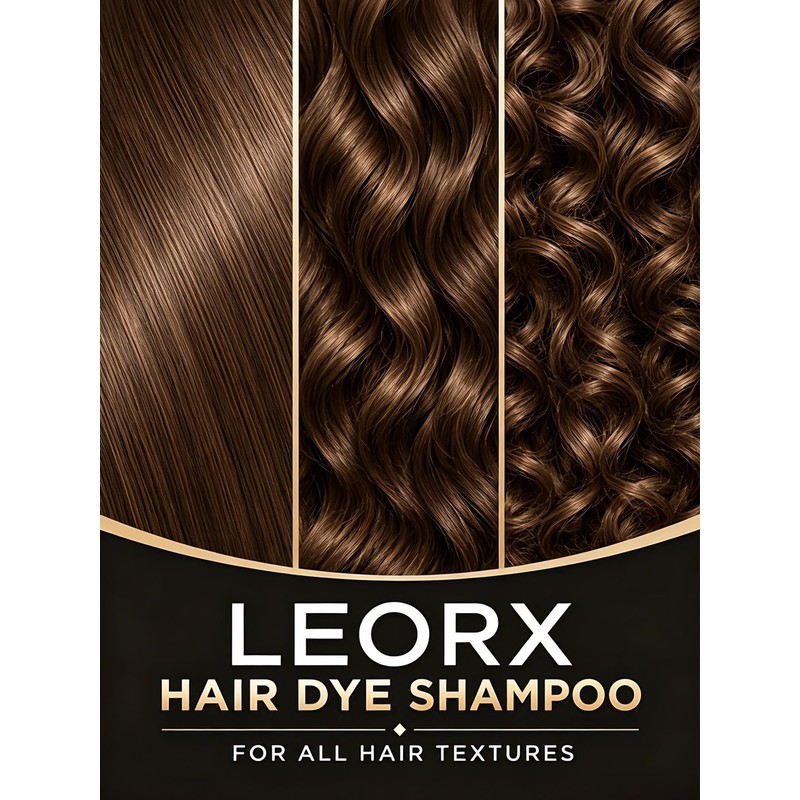 Leorx Dark Brown Hair Dye Shampoo 3 in 1, 15