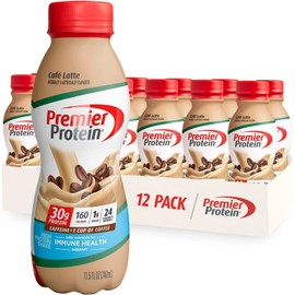Premier Protein Premier Protein Shake, Caf Latte, 30g Protein, 1g Sugar, 24 Vitamins & Minerals, Nutrients to Support Immune Health 11.5 fl oz, 12 Pack