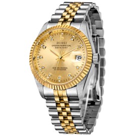 BUREI Luxury Automatic Watches for Men Analog Date Waterproof Wrist Watches with Adjustable Stainless Steel Band and Bracelet Set