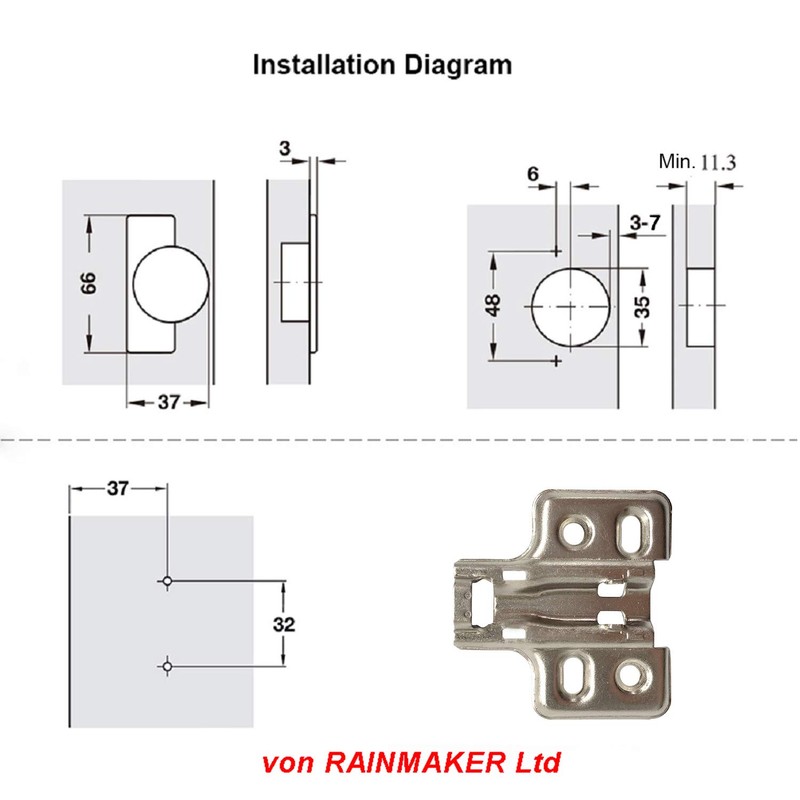 LOOTICH 165 Degree Full Overlay 35mm Hinges with Hydraulic Damper