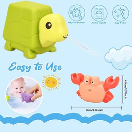 Bath Toys 6Pcs Floating Ocean and Land Animal Themed, Bath Toys Floating Bath Sea Animal Toys Bath Squirt Toys for Shower and Swimming Pool