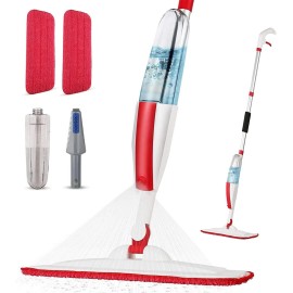 Mops for Floor Cleaning Wet Spray Mop with 14 oz Refillable Bottle 01-red 
