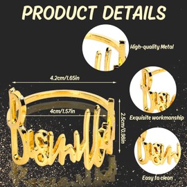 Whaline 12Pcs Metal Bismillah Napkin Rings Gold Eid Ramadan Metallic Napkin Holder Wedding Alphabet Dinner Napkin Buckles Muslin Table Decor Table Rings for Islamic Holiday Table Decoration
