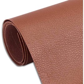 FLYOGA 1 Roll Leather Repair Patch, 16.5 x 59inch Self-Adhesive Couch Patch Tool, Anti Scratch Leather Peel and Stick for Sofas, Car Seats Hand Bags Jackets, Light Brown