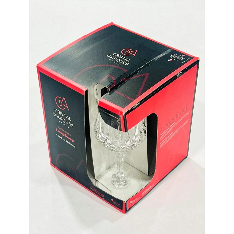 Cristal D'arques Longchamp crystal wine glasses 4 Stems 8.25-oz