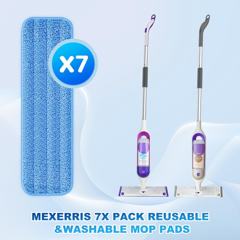 7 Count Reusable Mop Pads for Swiffer PowerMop -MEXERRIS Microfiber