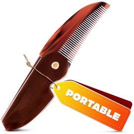 Small Mustache Comb and Beard Comb for Men - Folding Comb for Men for Everyday Grooming Mini Mustache Comb Pocket Beard Comb Folding for Mustache Care - Beard and Mustache Comb for Barbers Tools
