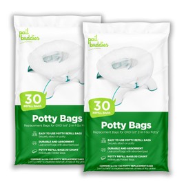 Pail Buddies 60 Refill Potty Bags: Absorbent, Disposable Potty Liners Compatible with OXO Tot 2-in-1 Go Potty | Strong, Leak-Proof Bags work with most Travel Potties, Potty Chairs, Potty Seats & Portable Toilets
