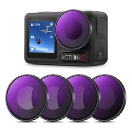 K&F Concept Screw-on ND Filter Kit for DJI Osmo Action 5 Pro/Osmo Action 4, ND8 ND16 ND32 ND64 4 Pack Neutral Density Filter, HD Optical Glass/Multi-Coated/Metal Frame