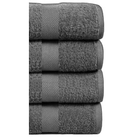 Pack of 4 Soft Premium Cotton Hand Towel 100% Egyptian Cotton High Absorbent 600-GSM Extra Think Hand Towels Spa Hotel Quality 50x80cm (Charcoal Grey, 4)