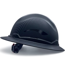 RDSGSO Full Brim Hard Hats ANSI/ISEA Z89.1 Type I Class E Certified 6-Point Suspension Lightweight Vented Adjustable Safety Helmet for Construction Industrial (SJ-Matte Black)