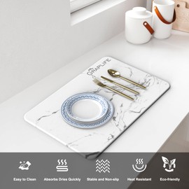 Graplife Stone Dish Mat-VINE-6-YLHL-White