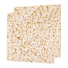 sourcing map 2Pcs Gold Glitter Acrylic Sheets 1/8" Thickness 8"x8" Transparent Sparkly PMMA Plastic Sheets Extruded Blanks Acrylic for Laser Cutting and Engraving DIY Art Crafting