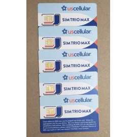 U.S. Cellular 5 New US Cellular SIM Card SIM Trio Max Mini, Micro, Nano options