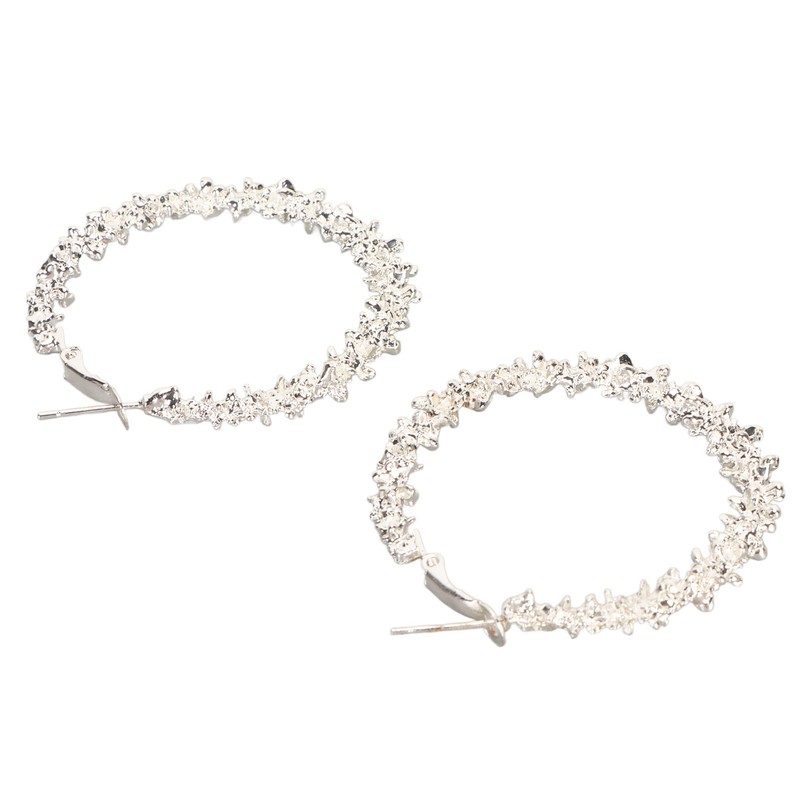 5 Pair Silver Hoop Earrings Retro Simple Lightweight Zinc Alloy