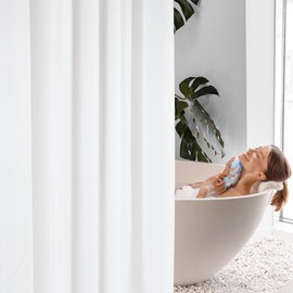 FGY Shower Curtain Liner, 72 X 72 INCH PEVA Shower Curtain Liner, Plastic Shower Liner with 12 Metal Grommet, Waterproof & Washable Shower Curtain Liner for Bathroom, White