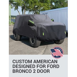 Proadsy 2024 Upgrade Car Cover Compatible with Ford Bronco 2 Door 2021-2024 Windproof All Weather Waterproof Sun Rain UV Dust Snow Protection Outdoor Covers