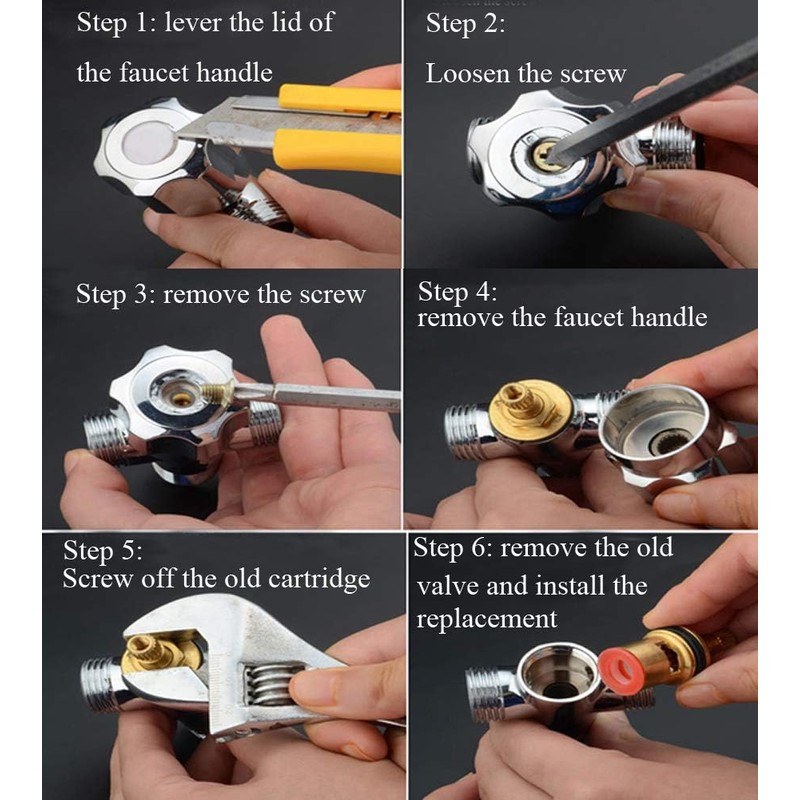 Huashan Replacement Brass Ceramic Disc Stem Cartridge Faucet Valve Quarter