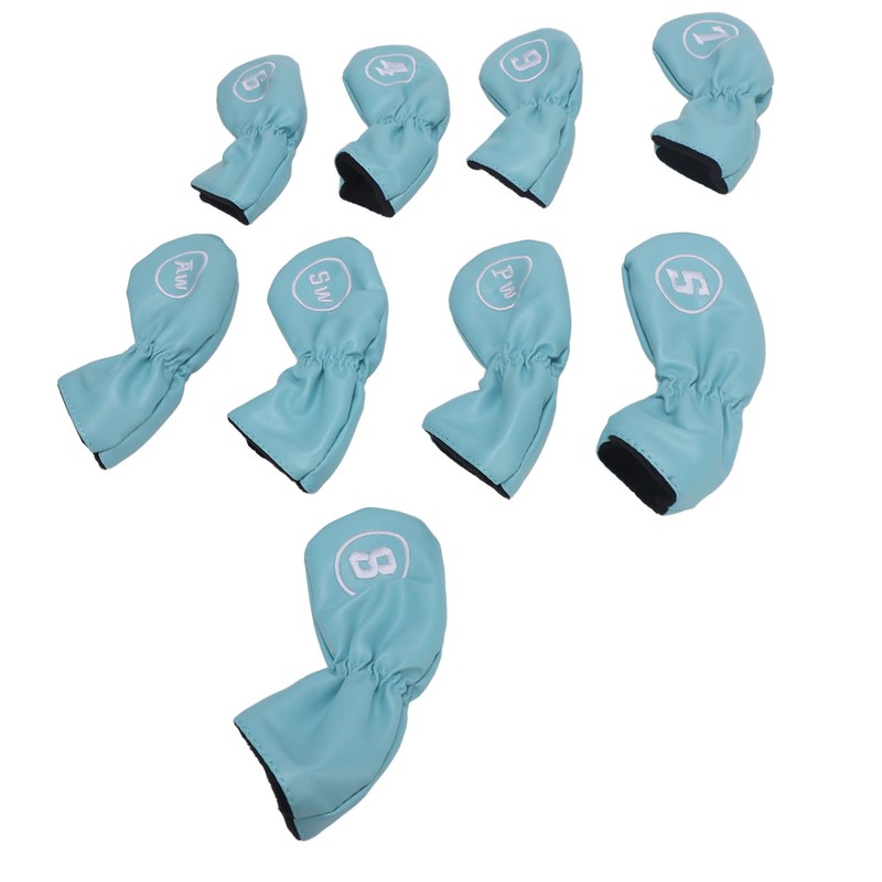 9pcs Golf Club Cover PU Leather Stylish Portable Golf Head