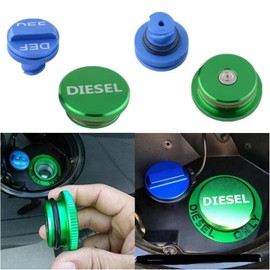 TOPKU Diesel Fuel Cap for Dodge Ram, Aluminum Factory Combo Pack - Magnetic Diesel Fuel Cap & DEF Cap for RAM 1500 2500 3500 Trucks (2013-2019)