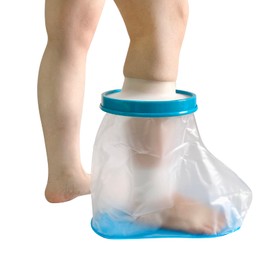 DESTRIC Non-Slip Waterproof Foot Cast Cover for Shower Bath, Foot Protector Adult Keep Ankle Leg Cast Bandage Dry, Watertight Shower Boot Bag for Broken Toe,Wound, Burns,Injuries, Reusable