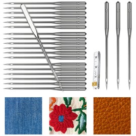 60 PCS Heavy Duty HAX1 Needles, Size 90/14 100/16 110/18, Universal Compatible with Home Sewing Machine, Ideal for Leather, Jeans, Canvas, Thick Fabric