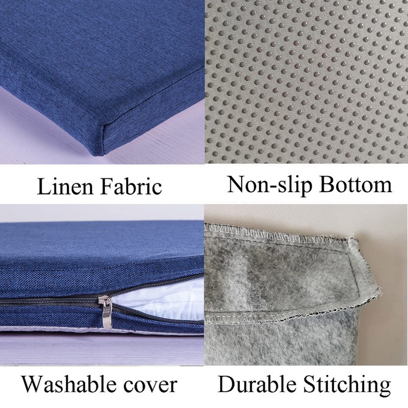 Piano Bench Cushions with Ties Non Slip Memory Foam for