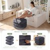 HIGOGOGO Pouf Ottoman Stuffed Square Modern Foam Filled Foot Rest