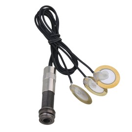 Yibuy Black Metal+Plastic 3 Sensor Transducer Piezo Contact Microphone Pickup for Single Track 6.35mm Jack Acoustic Guitar