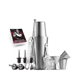 FineDine Expert Cocktail Shaker Home Bar Set - 14 Piece Stainless Steel Bar Kit