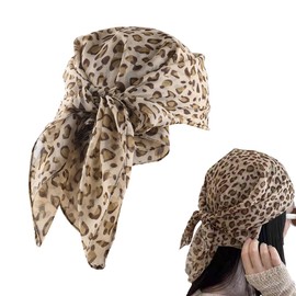 Head Hair Scarf for Women Birthday Gifts Ponytail Holders Cheetah Headwraps Silk Leopard Print Head Scarf Kerchief Elastic Hair Ties Cheetah Print Bandana Head Wrap Headscarf