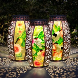 Hummingbird Solar Lantern,Hanging Solar Garden Lights Waterproof Outside Decorations Yard Womens Gardening Gifts for Mom Mothers Grandma