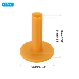 PATIKIL 2.8" Rubber Golf Tees Set of 3 Ball Holder for Outdoor and Indoor Hitting Mats, Yellow