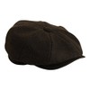 Gamble & Gunn Shelby' Flat Cap Black Herringbone Vintage Style