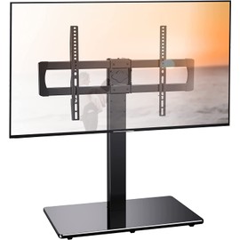 Marsail Swivel Universal TV Stand Base for 50-75 Inch LCD OLED Flat/Curved Screen TVs-Height Adjustable/Tall/Larger Table Top TV Stand Mount, Center TV Stand with Cable Management, VESA 800x400mm