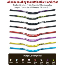 31.8MM Mountain Bike Handlebar Aluminum Alloy Bicycle Riser Handlebar 30MM Rise 780MM Wide Bicycle Bar with Paint Matte Surface