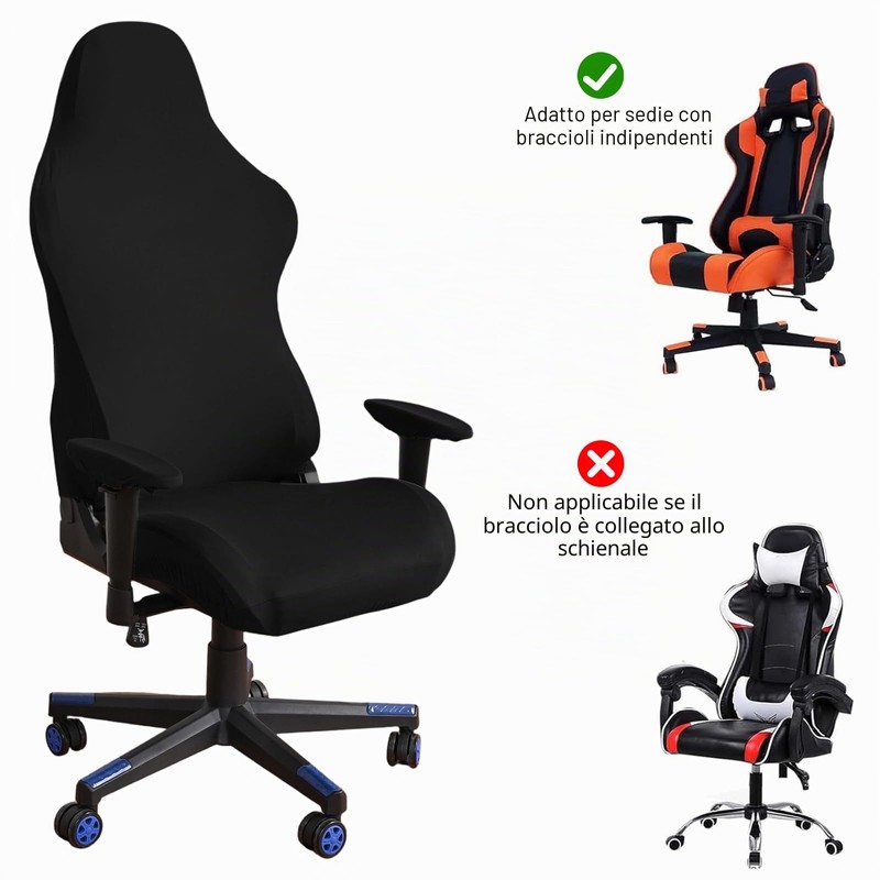 KOSLEOW 4 Pezzi Copertura per Sedia da Gaming, Copri Sedia