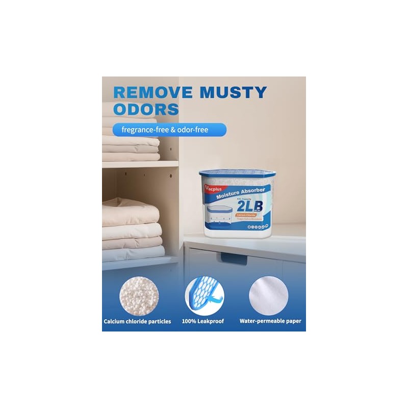 Vacplus Moisture Absorber Buckets – Large Capacity Dehumidifier and Humidity
