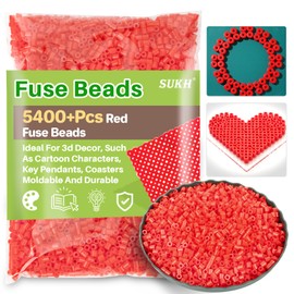 Sukh 5400+Pcs Fuse Beads - Fuse Beads Kit Bulk Iron Bead for Kids Crafts, Ideal for Boys and Girls Christmas Birthday Gifts (Red)