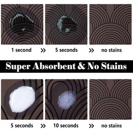 Dog Food Mats for Floors Absorbent, Pet Cat Food Mat - Quick Dry Dog Bowl Mats for Food and Water, Eco-Friendly Boho Pet Supplies